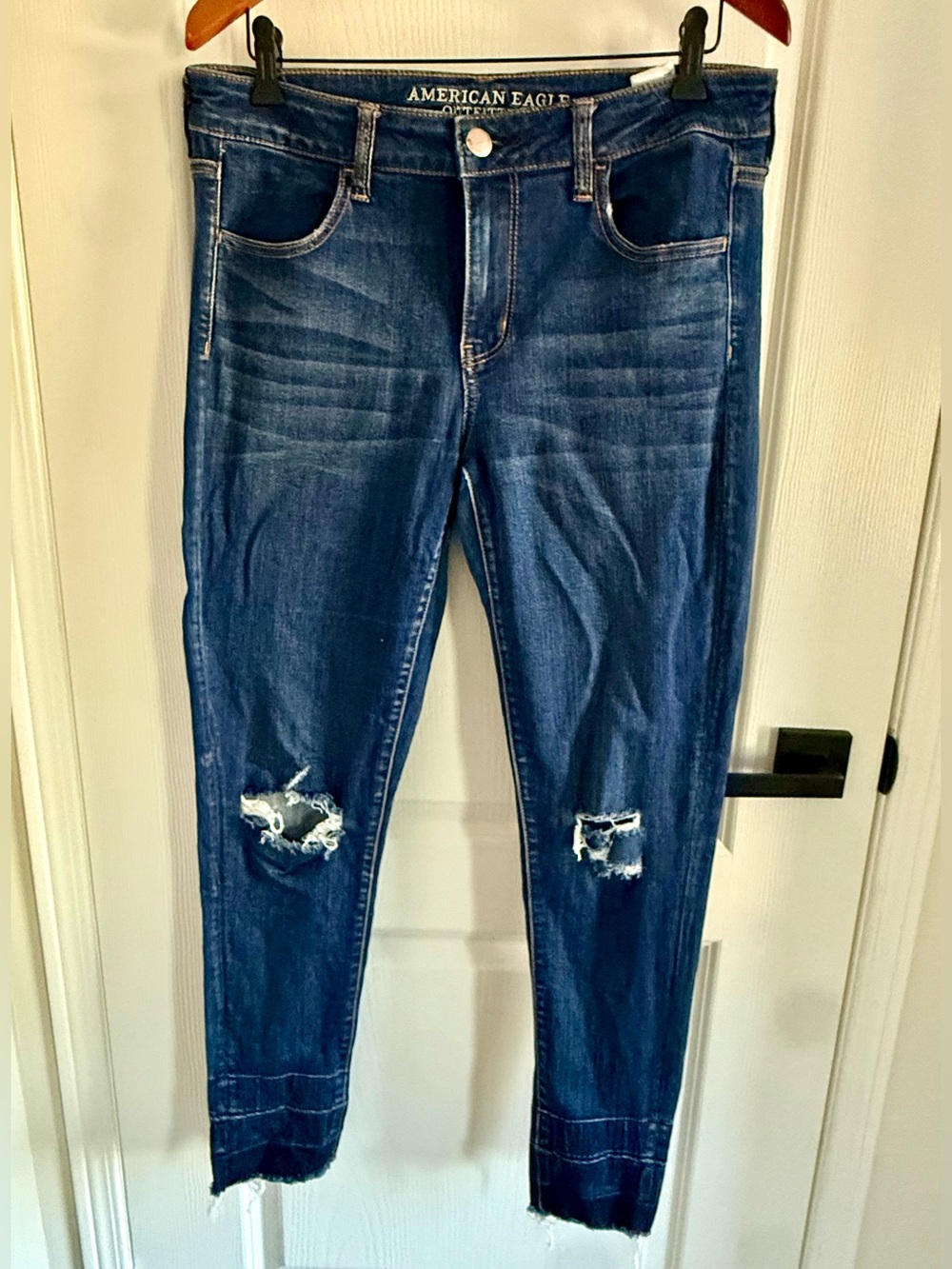 American Eagle Outfitters Dark Blue Distressed Jeans